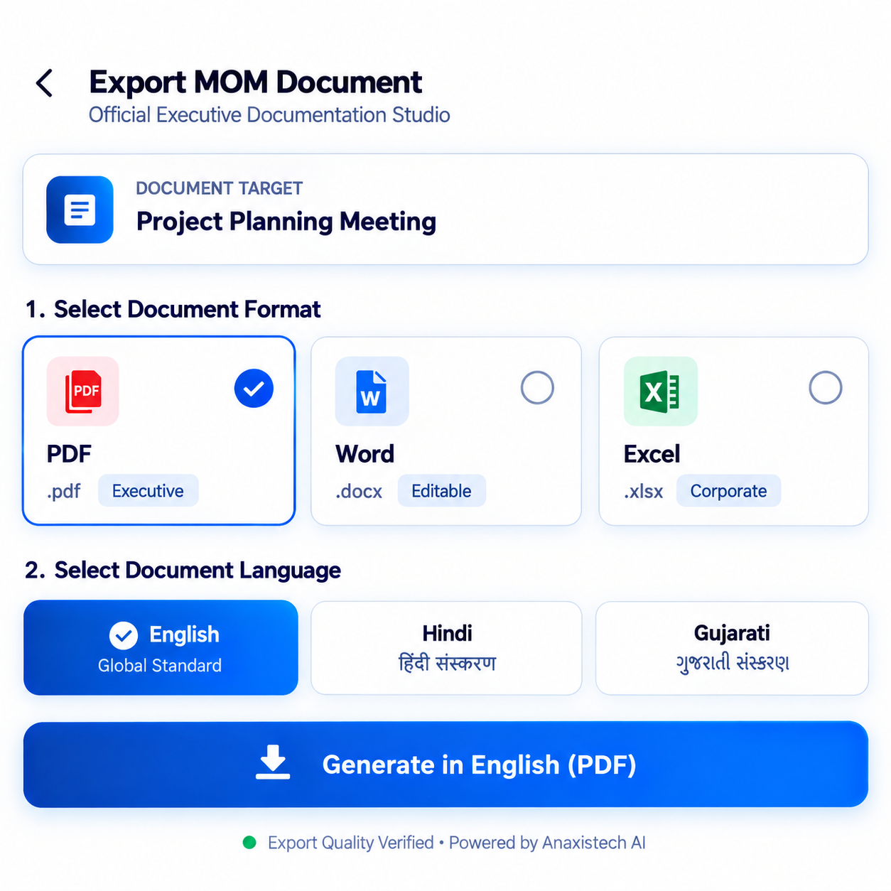 NoteAX Multilingual Export MOM